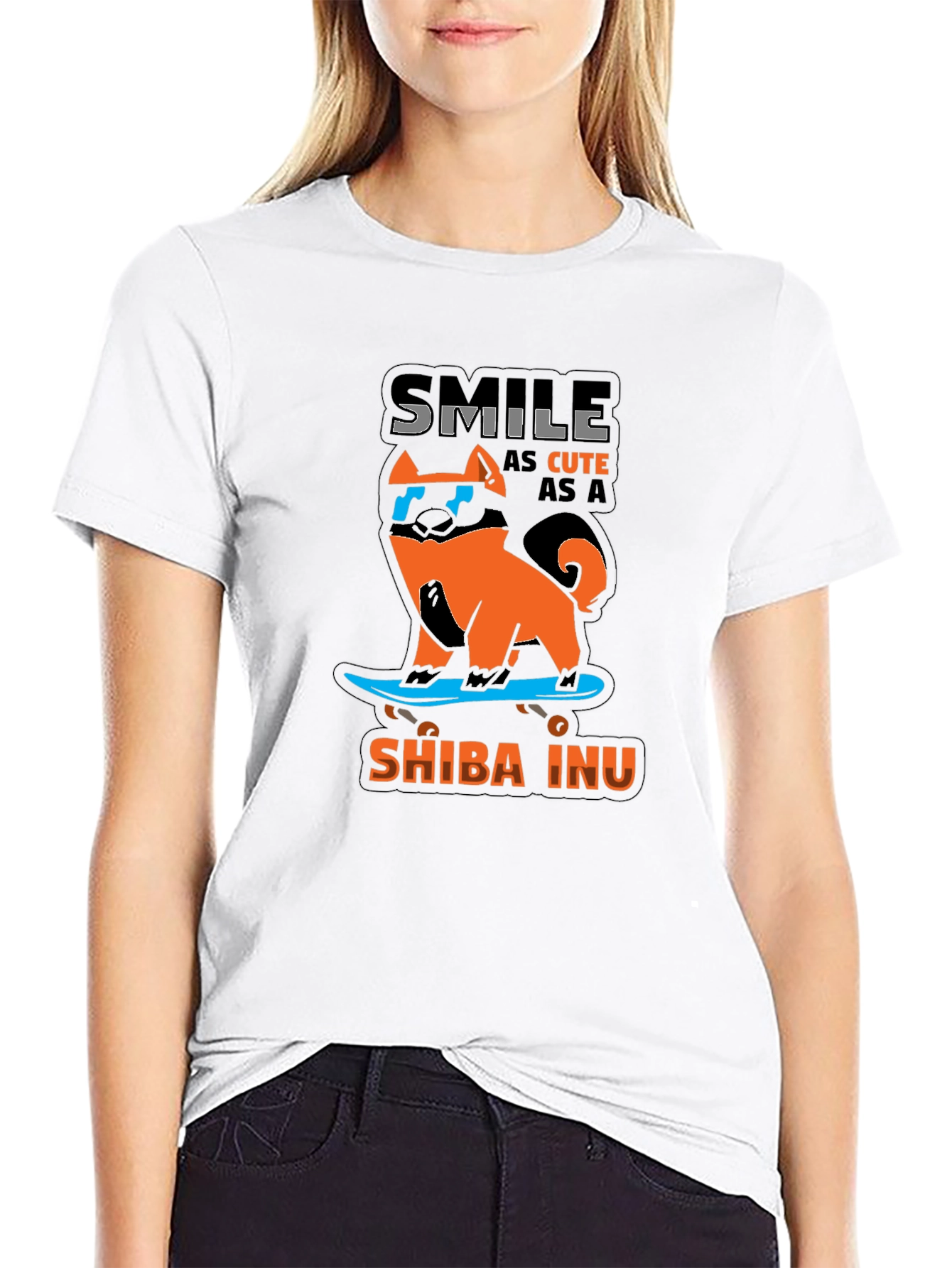 Shiba Inu Skateboard T-Shirt – Cute Dog Lover Tee