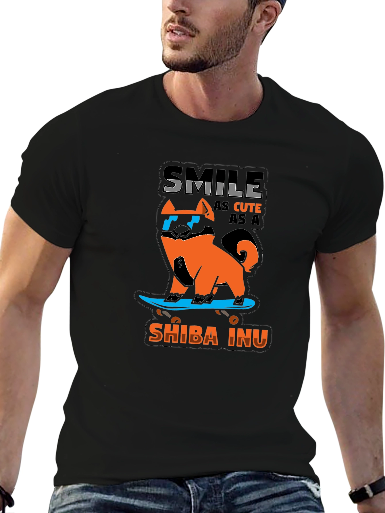 Shiba Inu Skateboard T-Shirt – Cute Dog Lover Tee