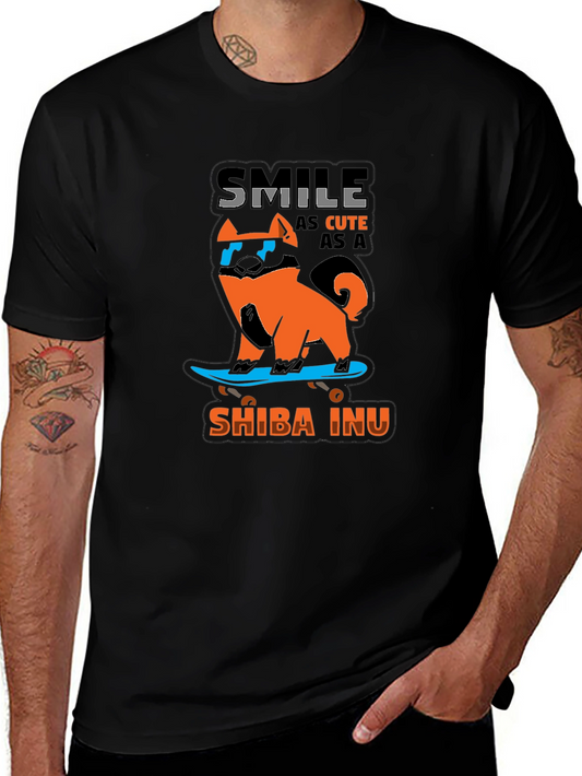 Shiba Inu Skateboard T-Shirt – Cute Dog Lover Tee
