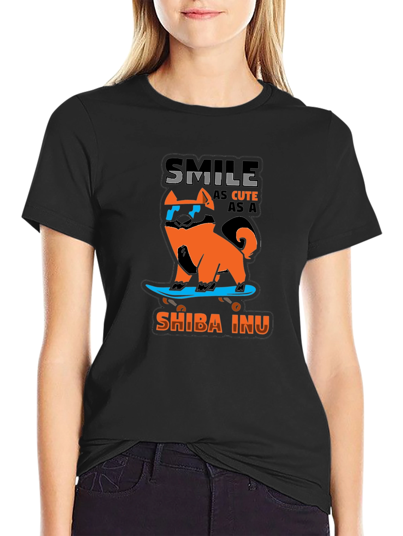 Shiba Inu Skateboard T-Shirt – Cute Dog Lover Tee