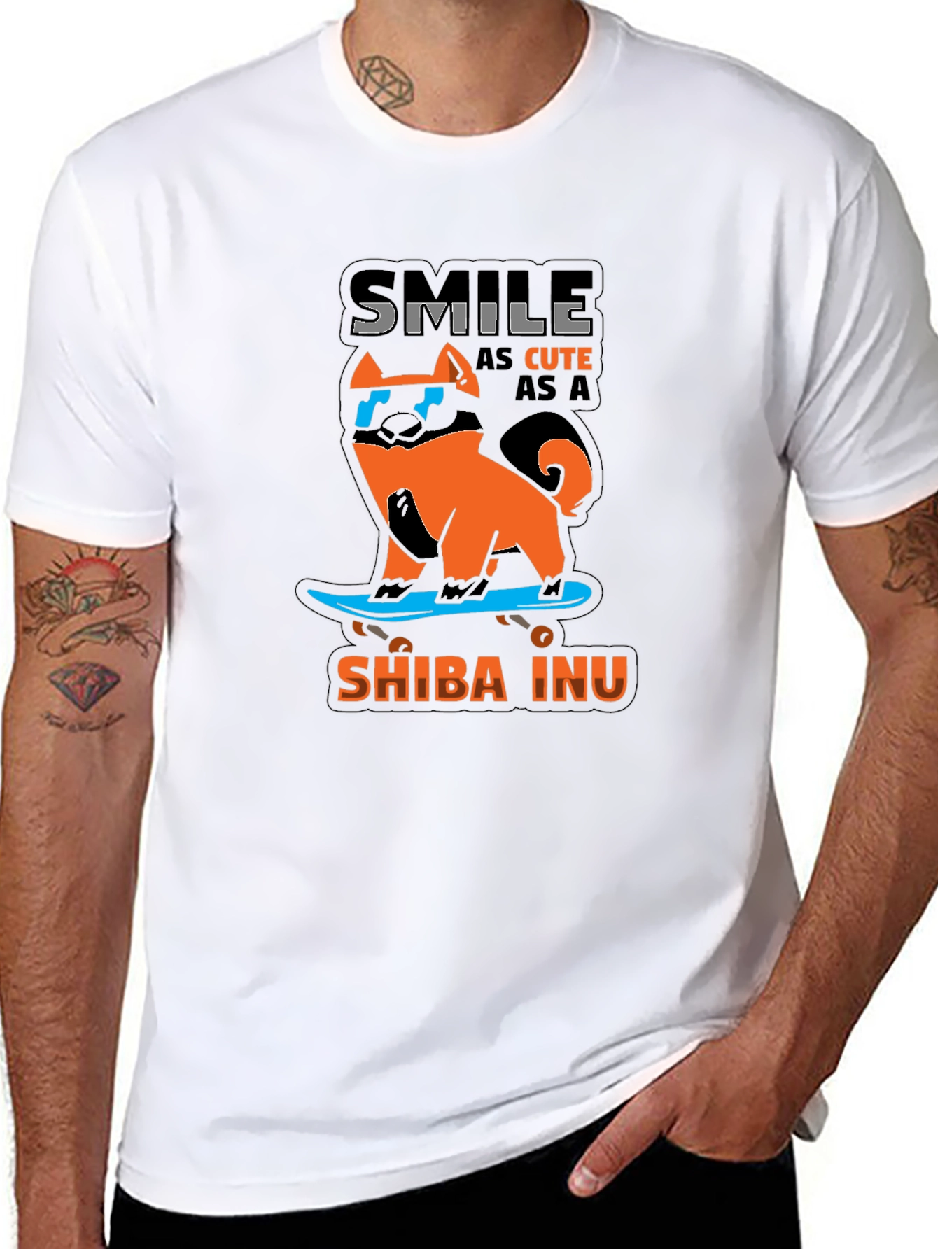 Shiba Inu Skateboard T-Shirt – Cute Dog Lover Tee