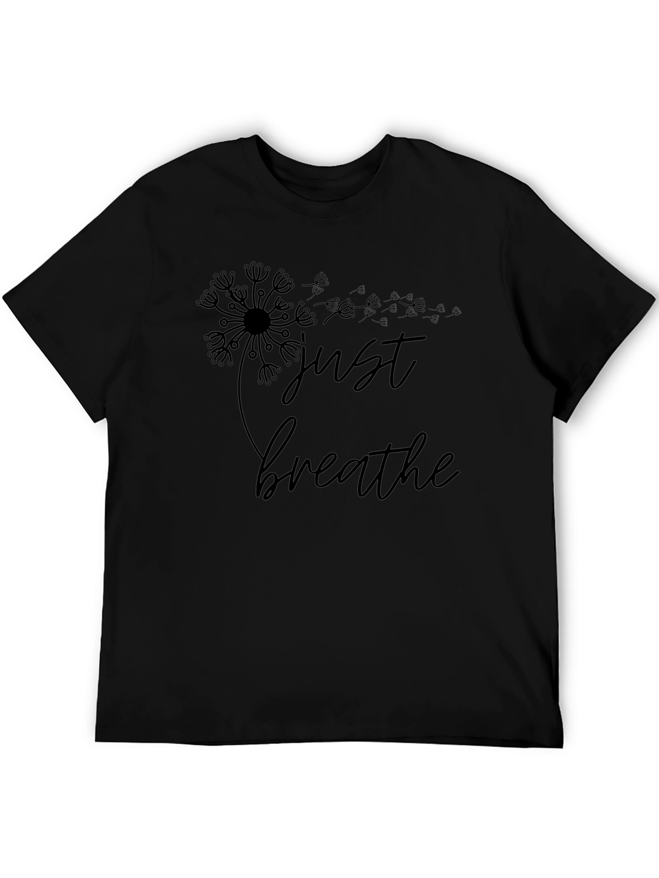 Just Breathe Black Graphic Tee