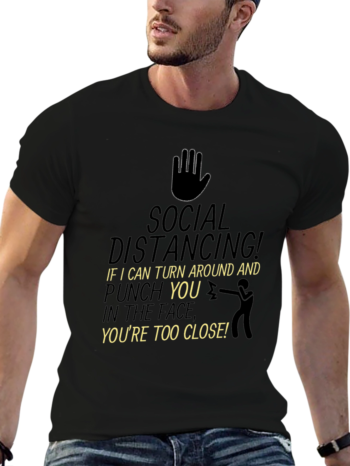 Social Distancing Punch Funny T-Shirt