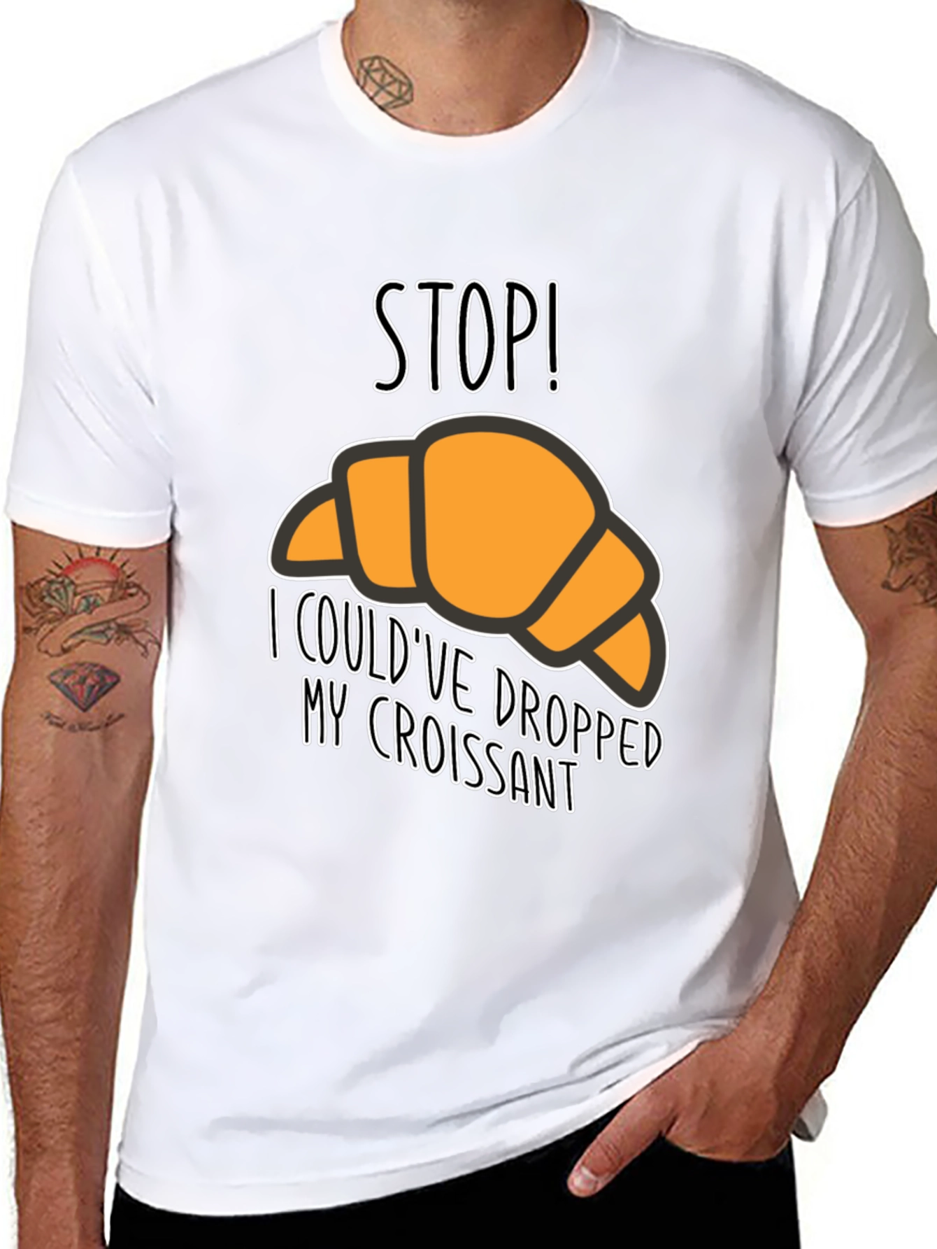Stop! Croissant Graphic T-Shirt