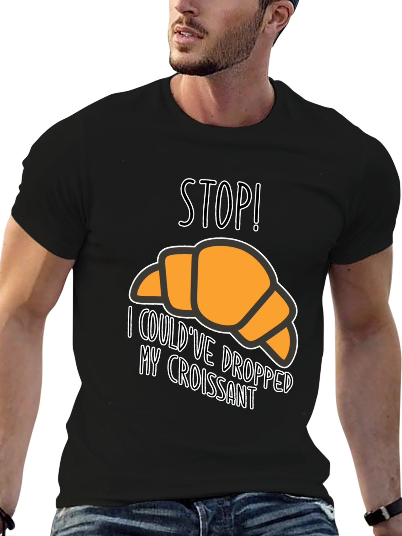 Stop! Croissant Graphic T-Shirt