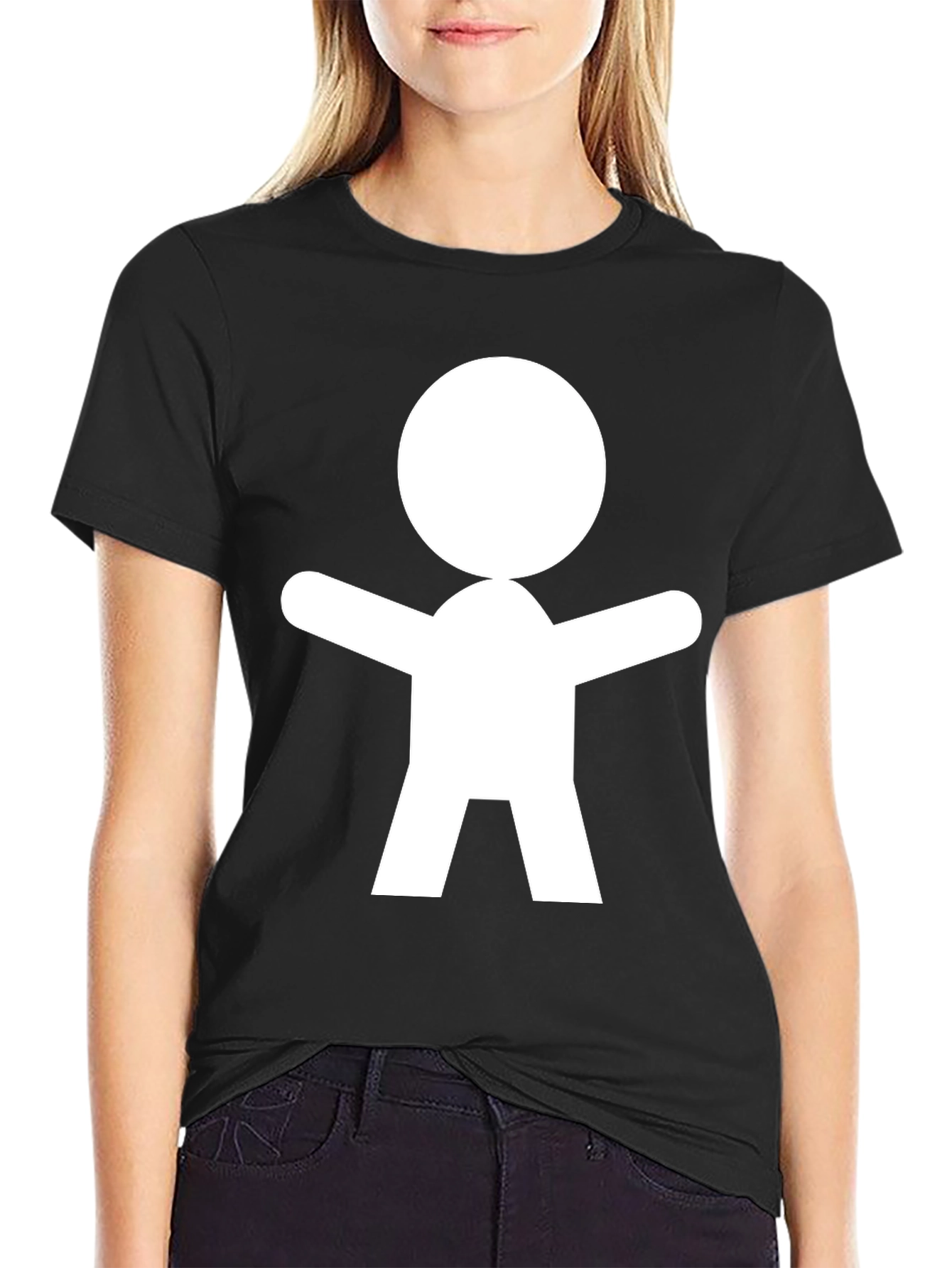 Modern Graphic Tee - Circle Person Design