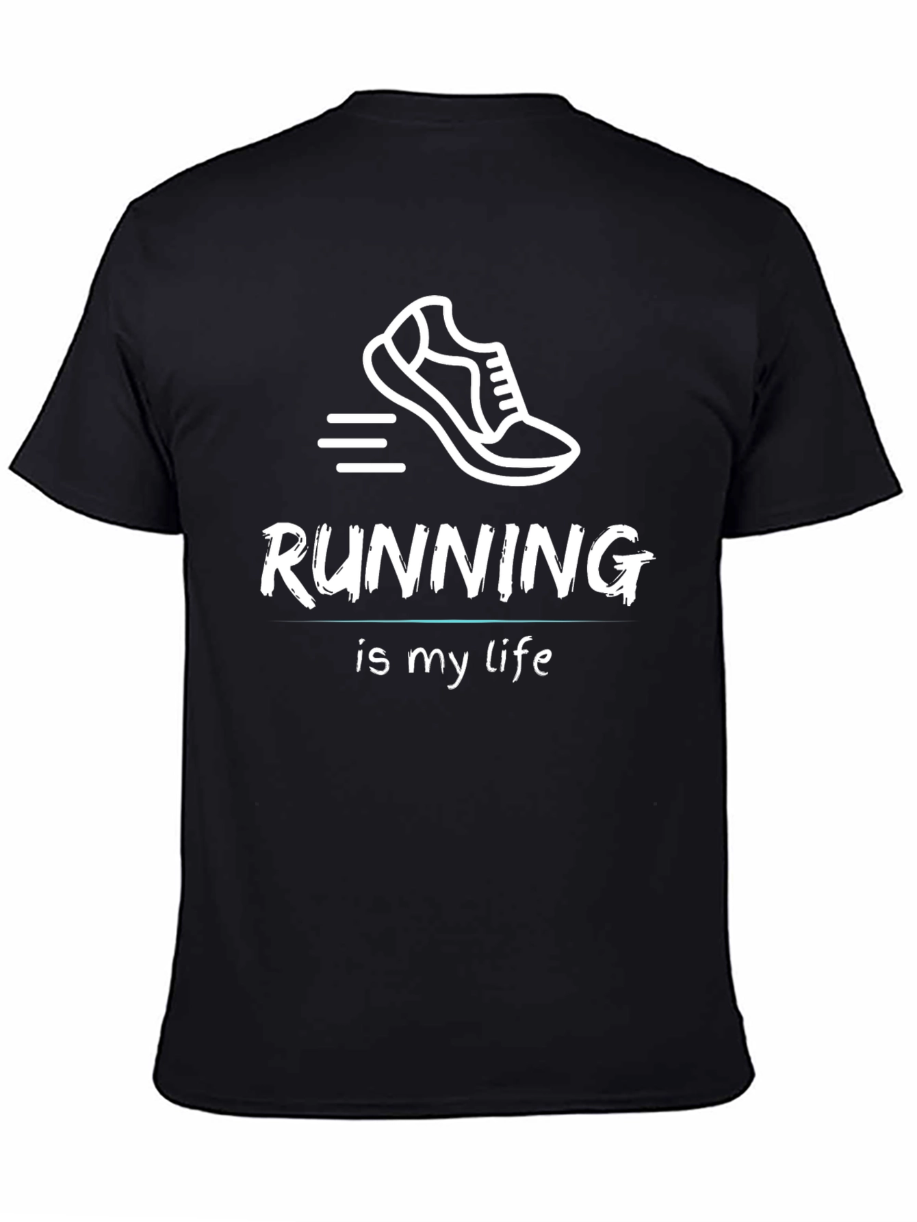 Running Is My Life Black Graphic Tee