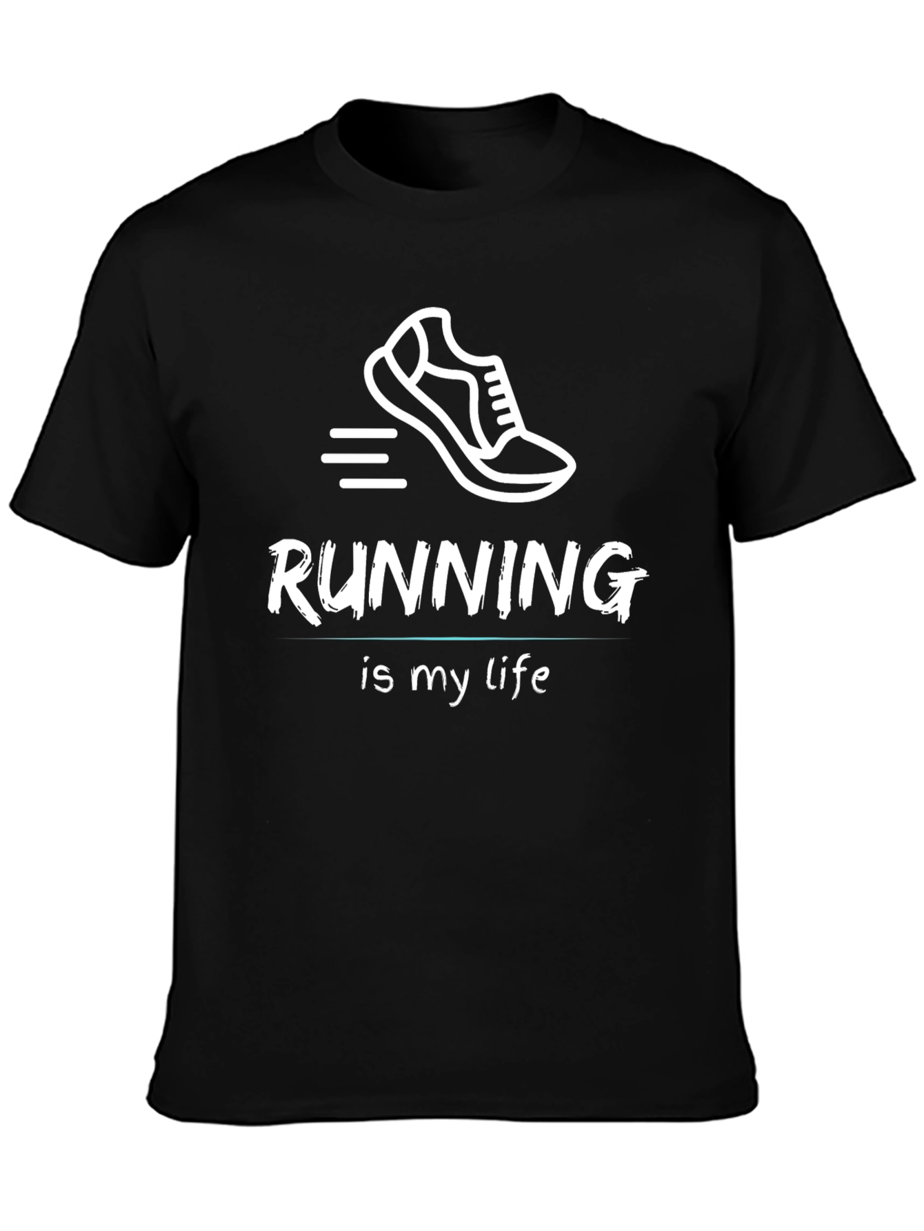 Running Is My Life Black Graphic Tee