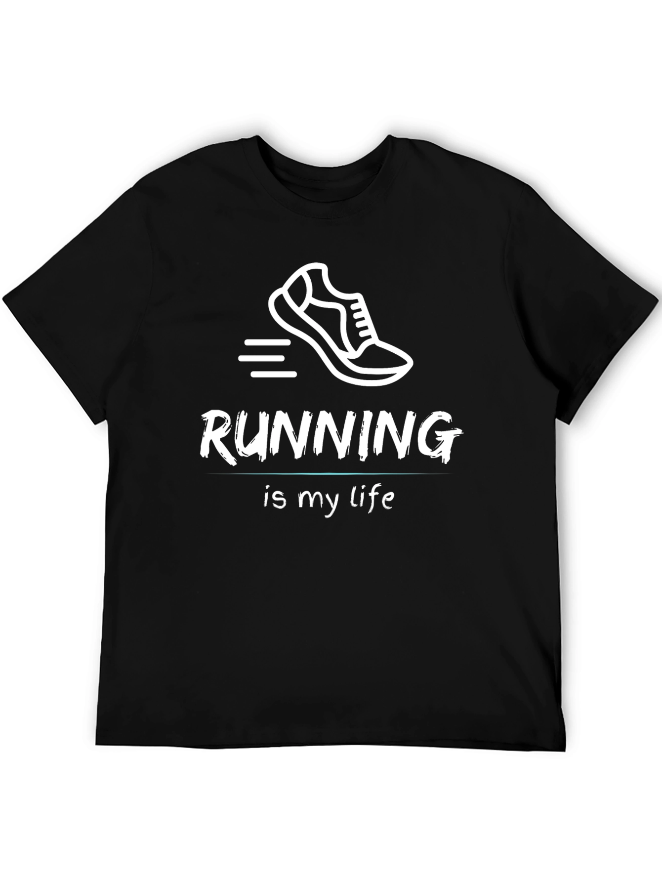 Running Is My Life Black Graphic Tee