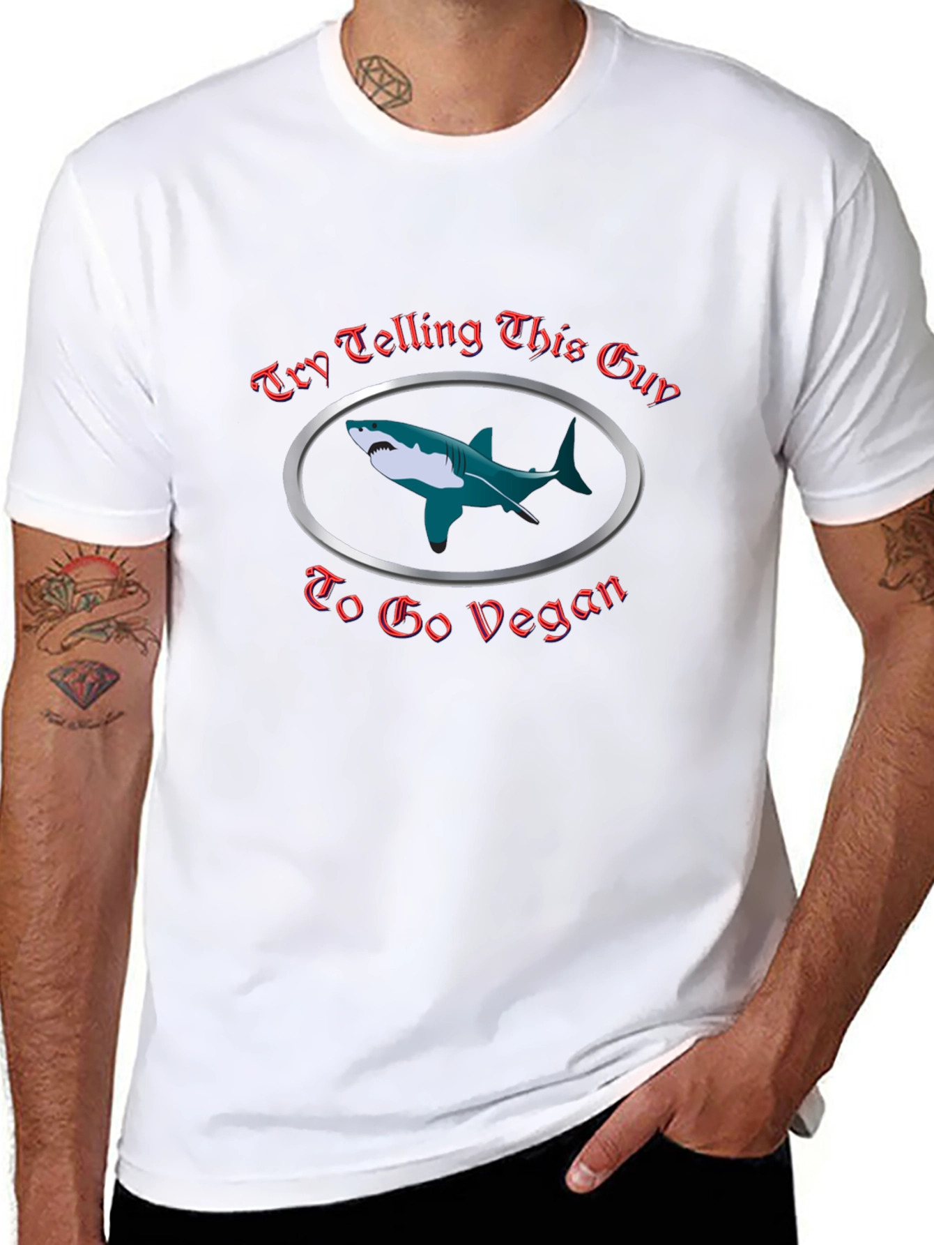 Shark Go Vegan Graphic T-Shirt