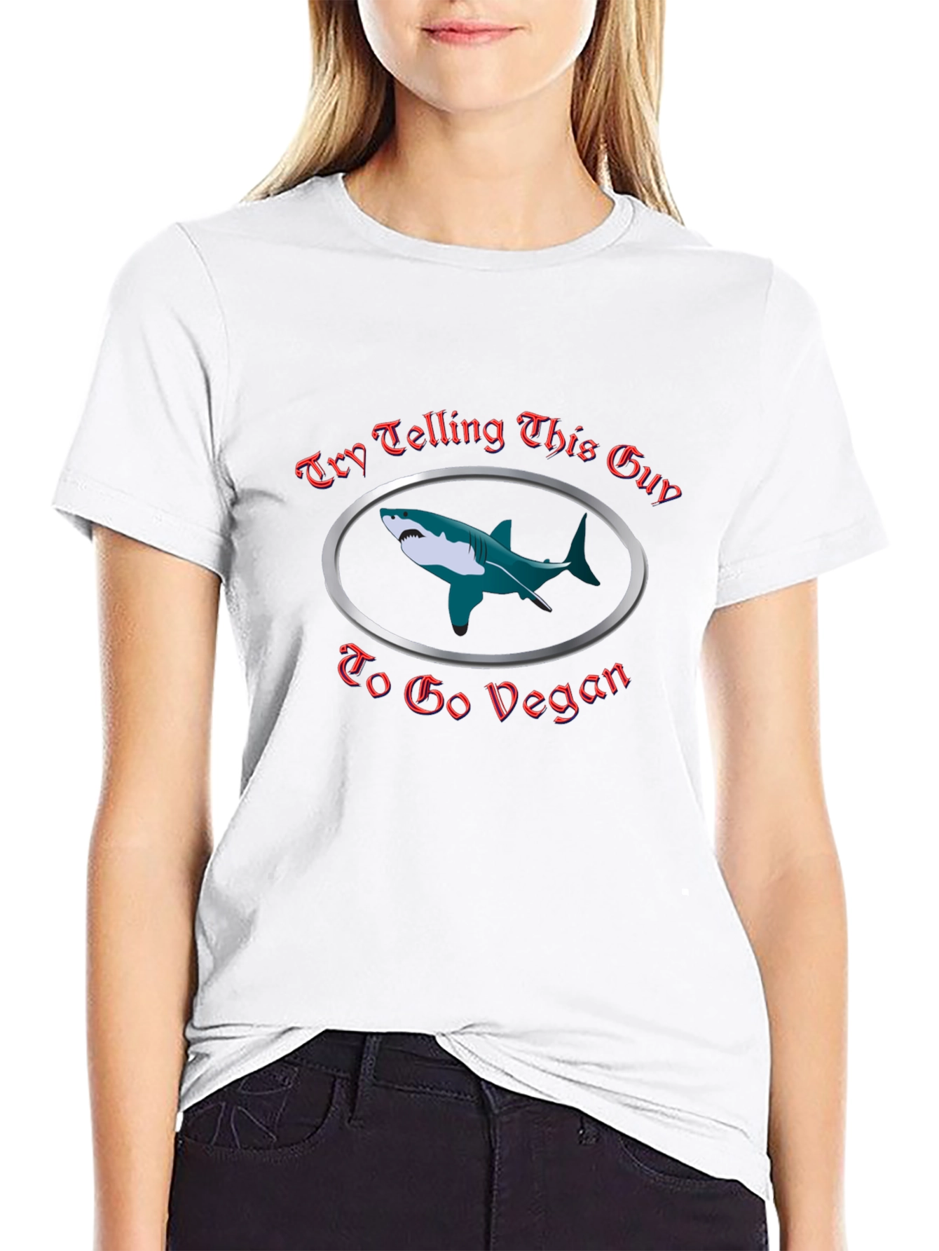 Shark Go Vegan Graphic T-Shirt