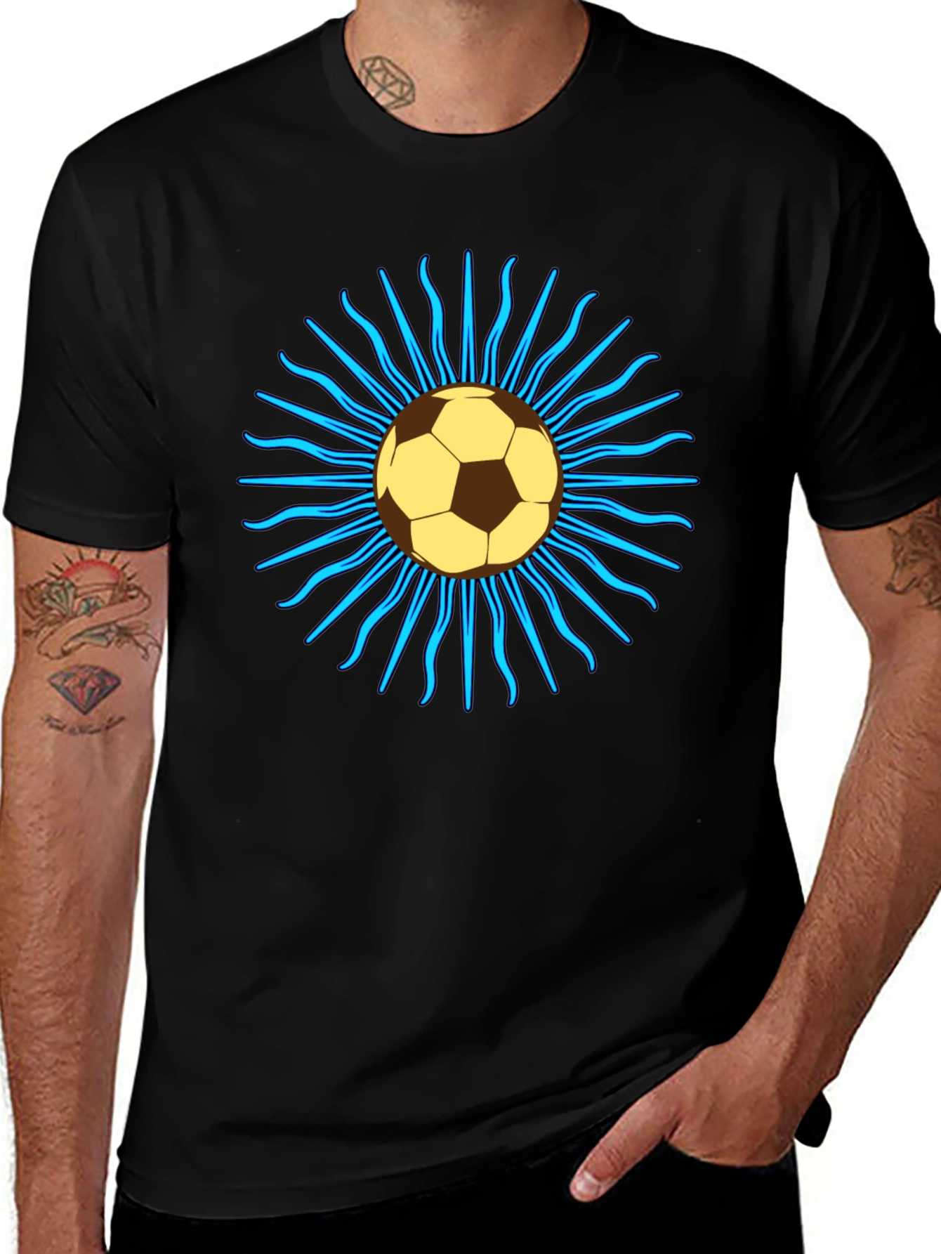 Soccer Ball Sun T-Shirt - Black