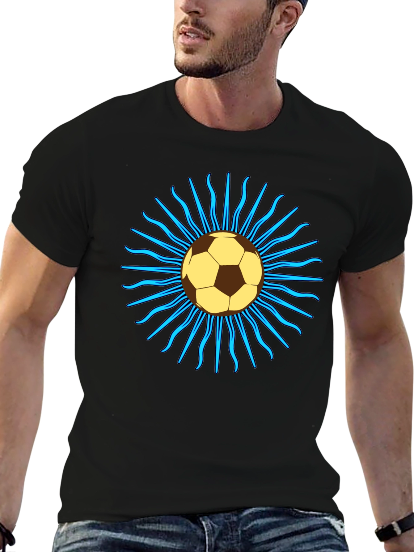 Soccer Ball Sun T-Shirt - Black