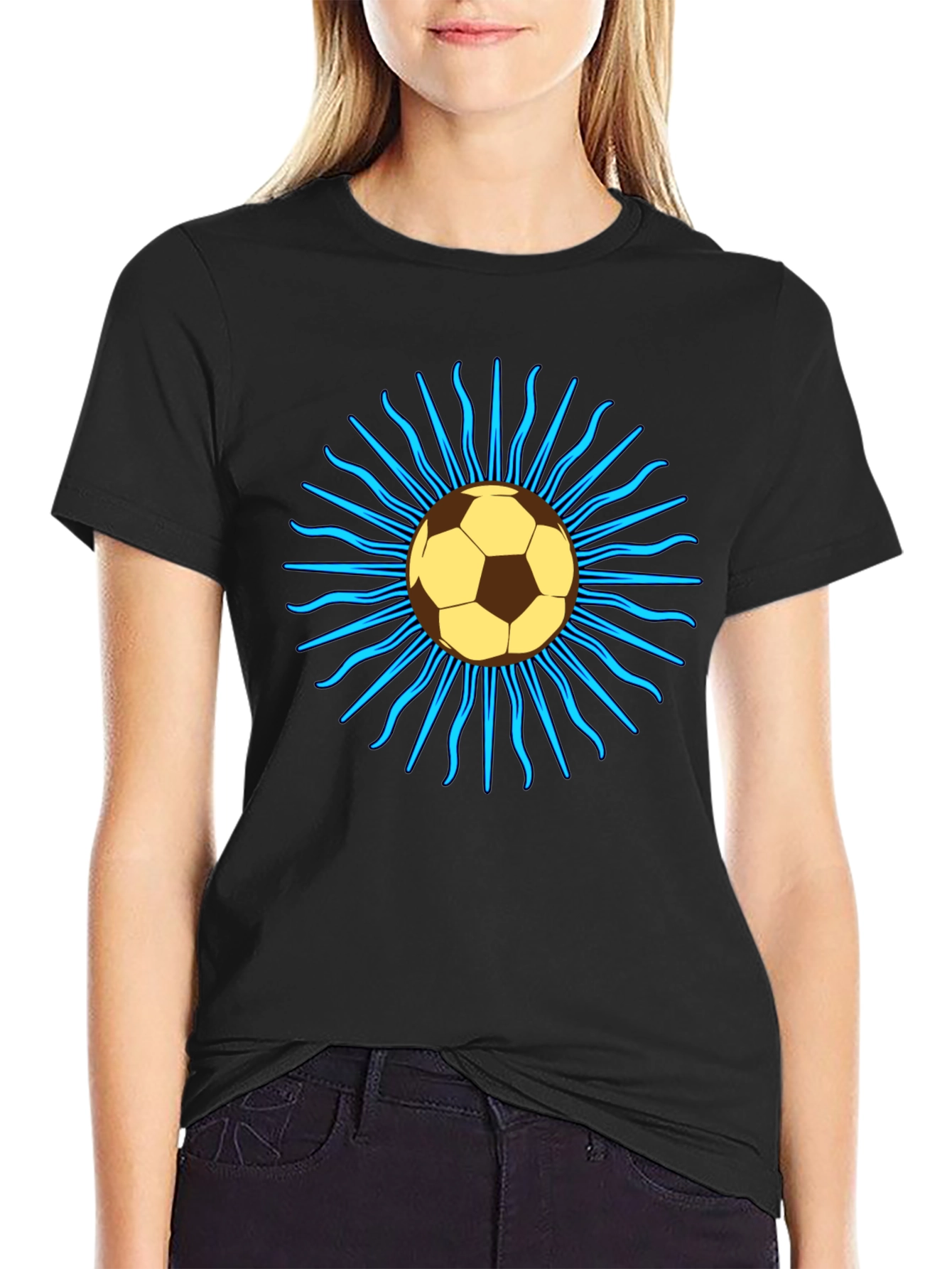 Soccer Ball Sun T-Shirt - Black