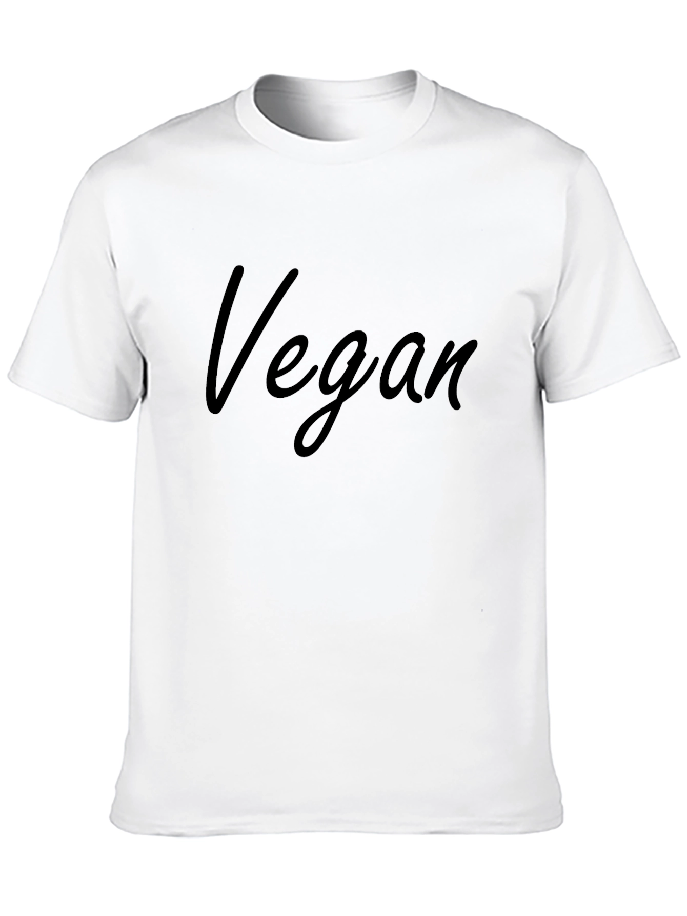 Vegan Statement T-Shirt - Black Crew Neck