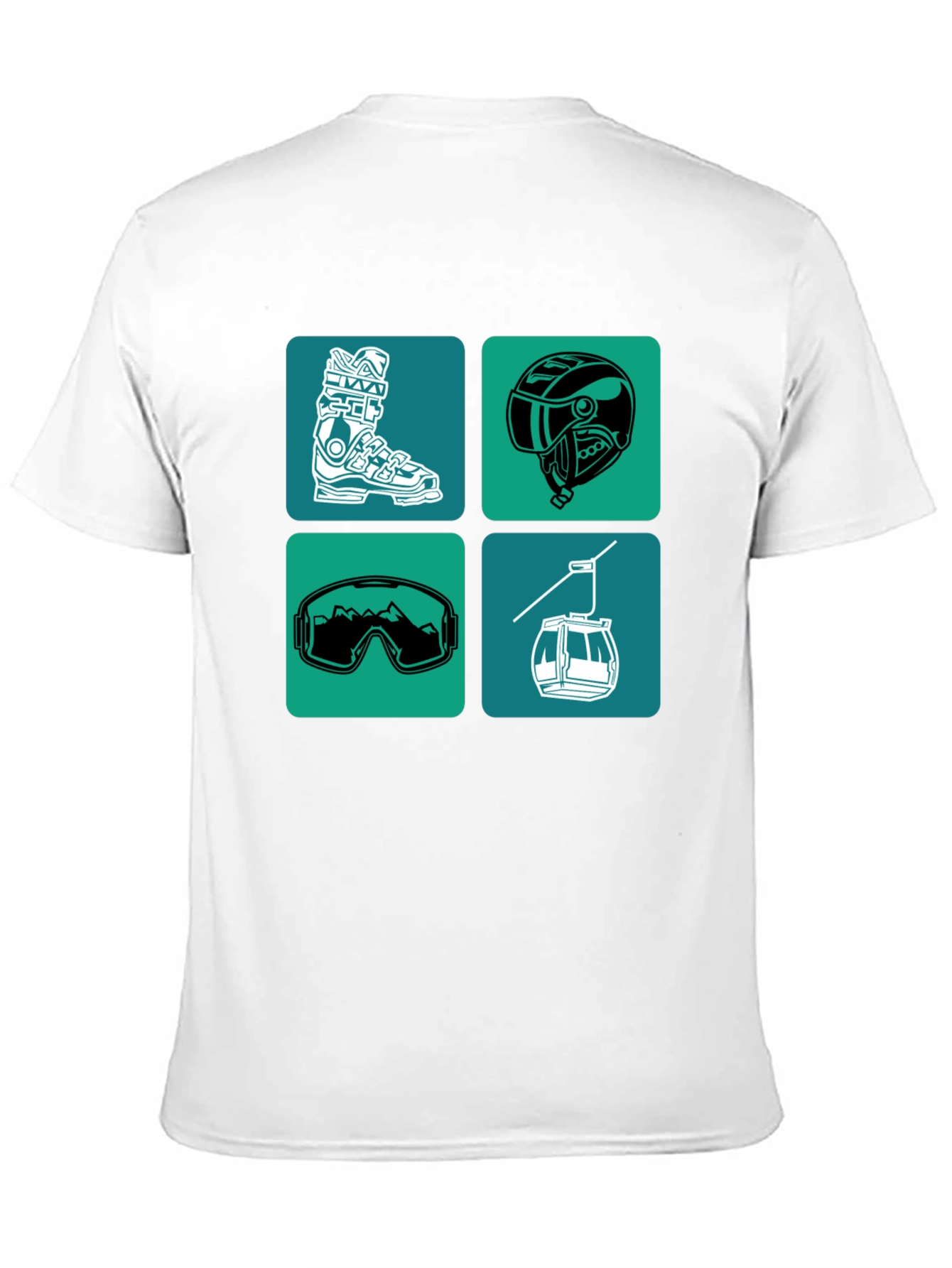Skiing Essentials Graphic Tee - Black Cotton Blend