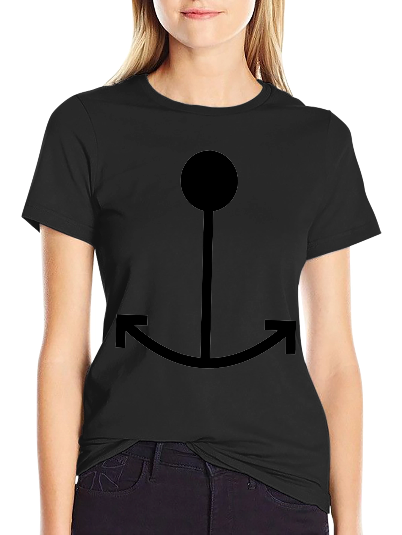 Black Anchor Graphic Tee - Casual Style