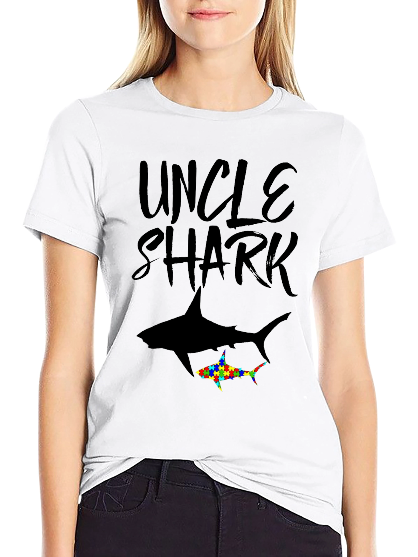 Uncle Shark Autism Awareness T-Shirt