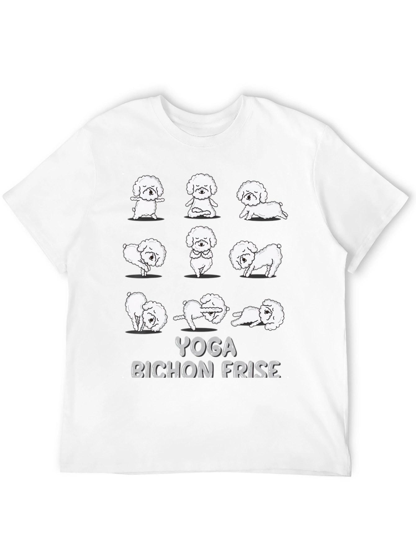 Yoga Bichon Frise Black T-Shirt