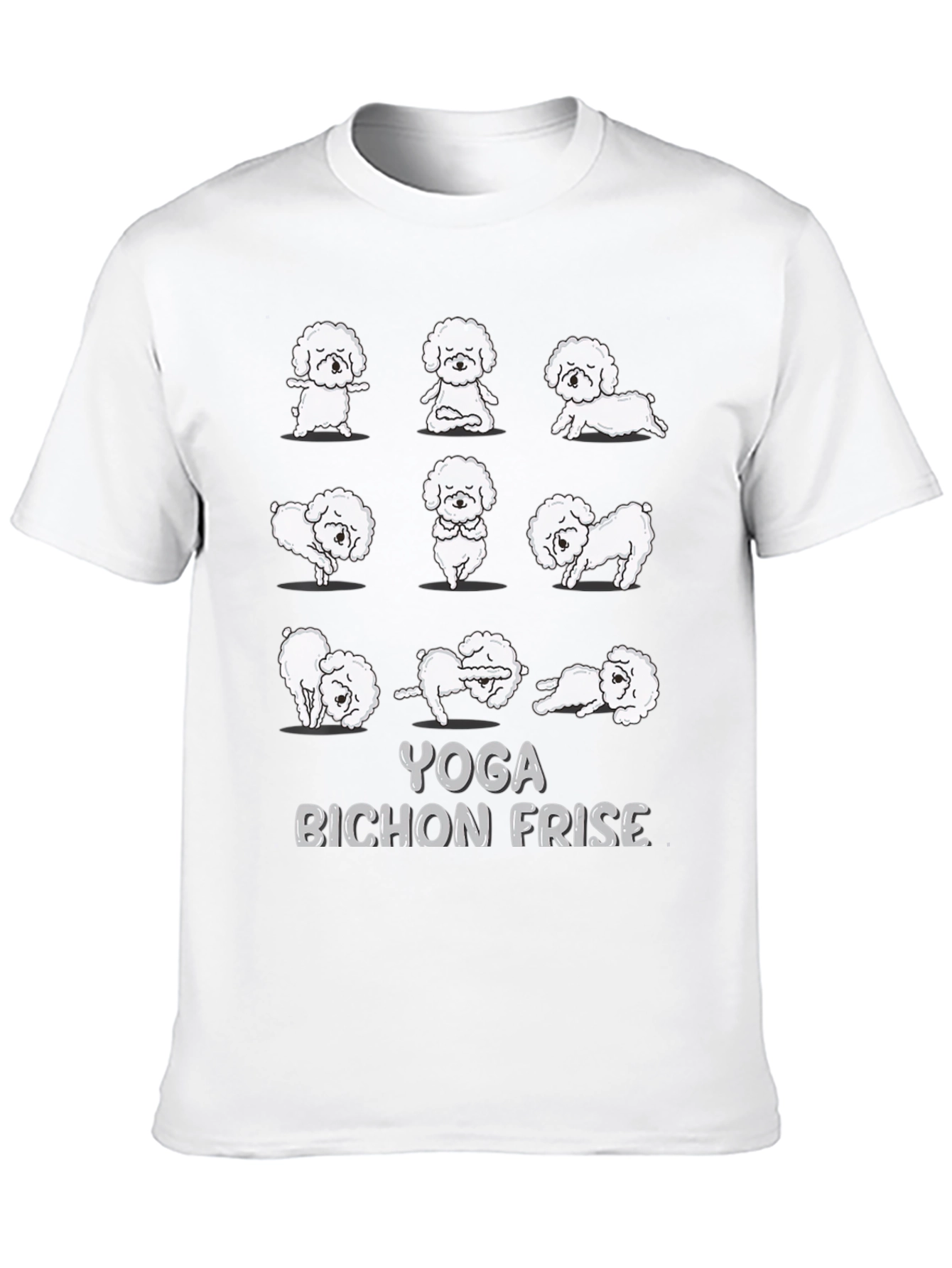 Yoga Bichon Frise Black T-Shirt