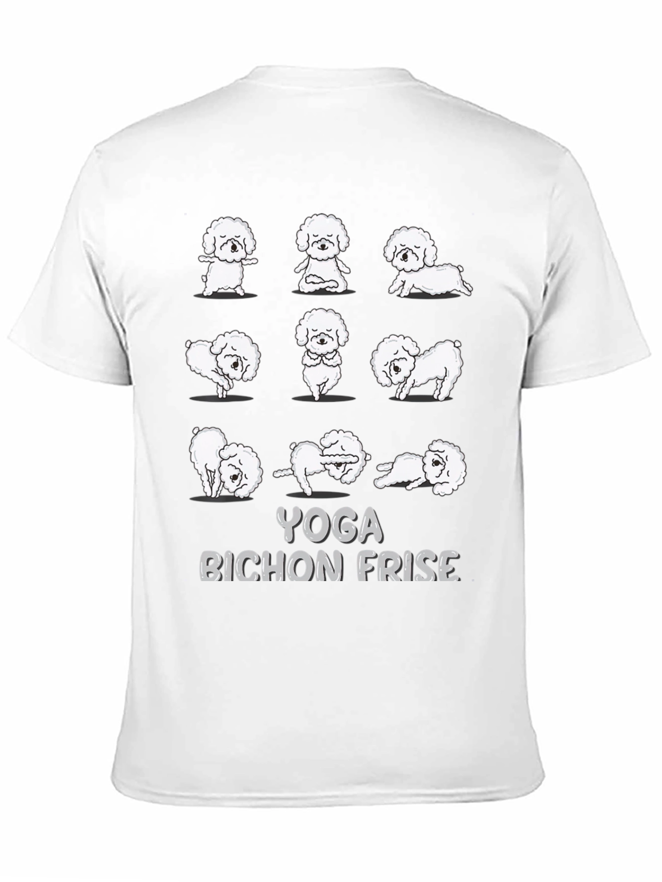 Yoga Bichon Frise Black T-Shirt