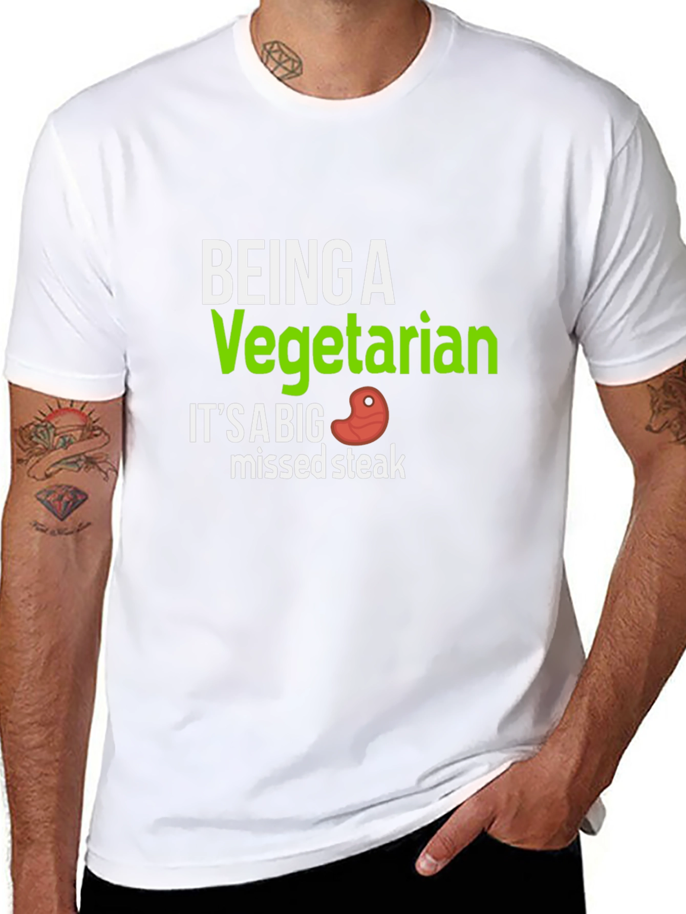 Being a Vegetarian Missed Steak Funny T-Shirt