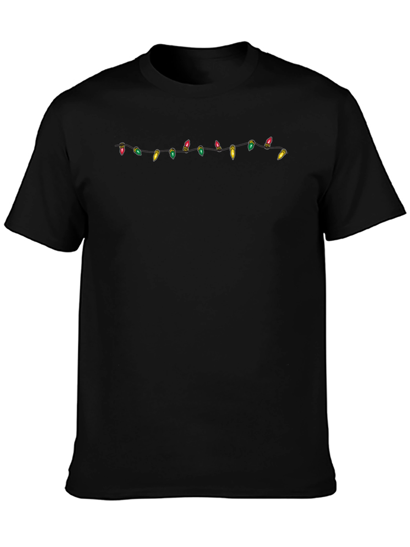 Festive String Lights Graphic Tee - Black