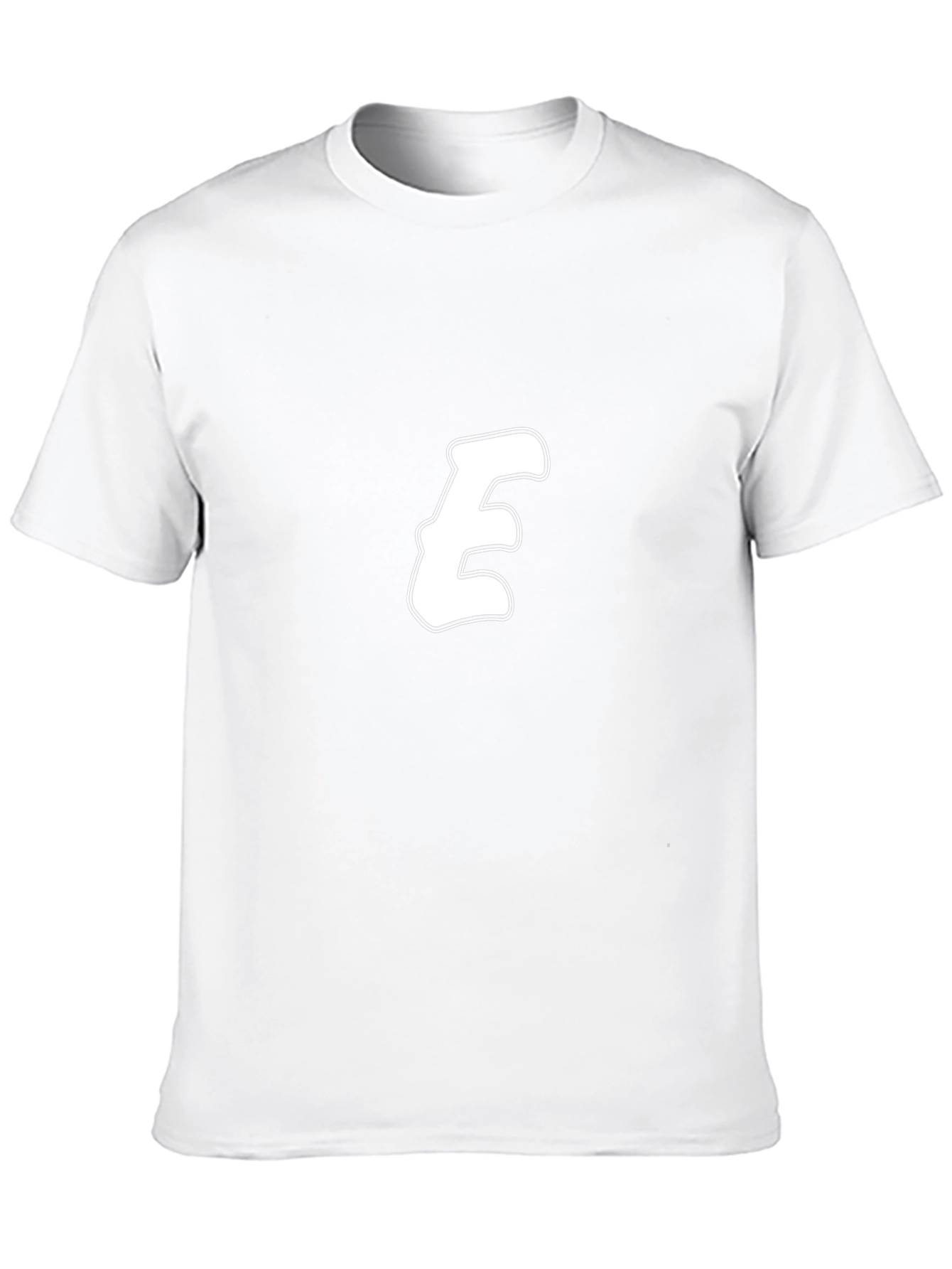 Black T-Shirt with Bold White E Design