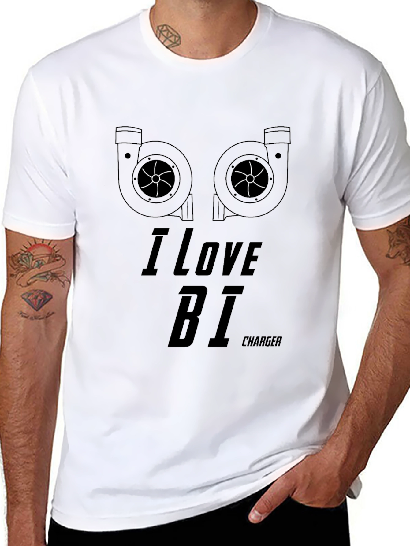 I Love BI Charger Black T-Shirt