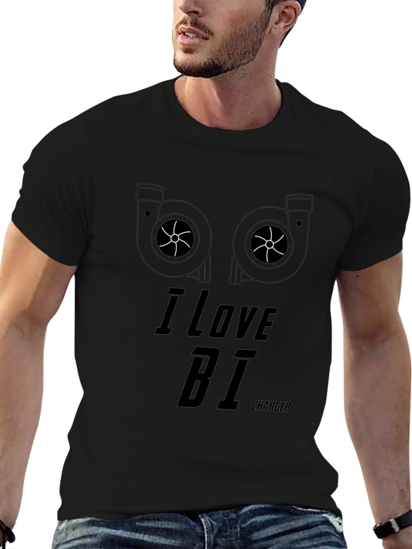 I Love BI Charger Black T-Shirt