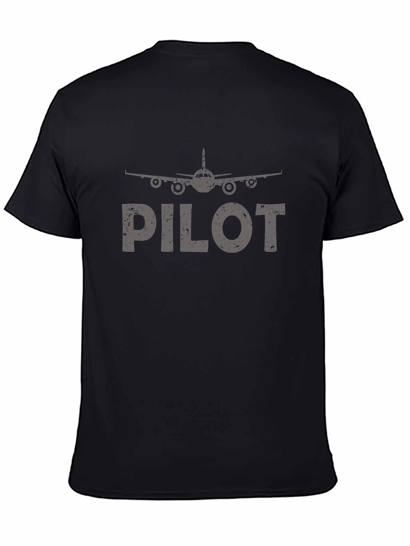 Pilot Airplane Graphic T-Shirt - Black