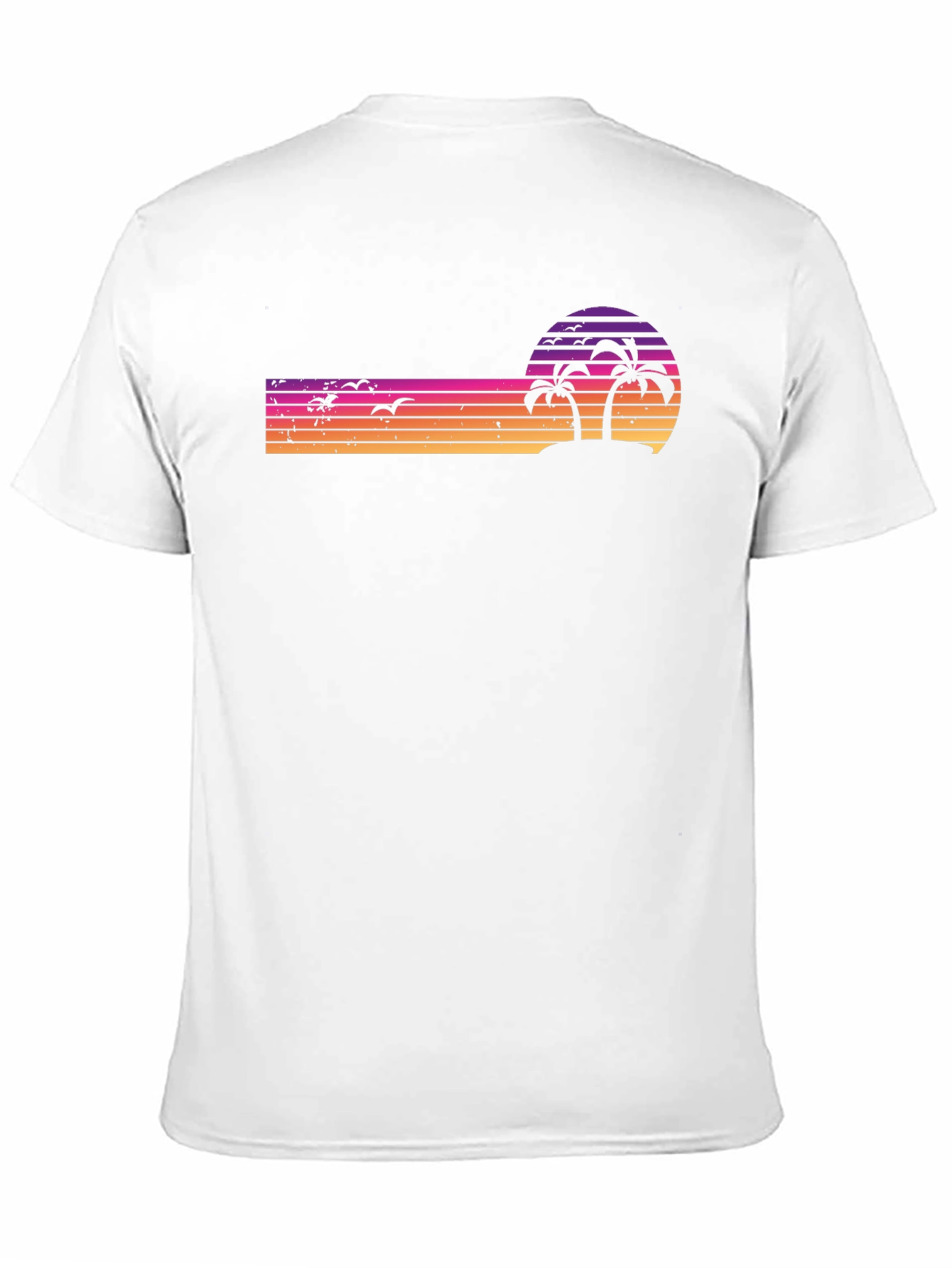Retro Sunset Palm Tree T-Shirt - Black