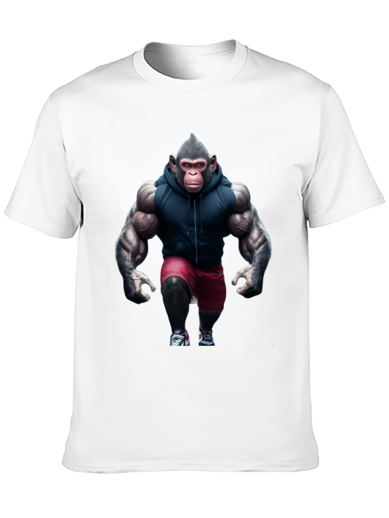 Muscle Monkey Black T-Shirt - Gym Ready Ape Design