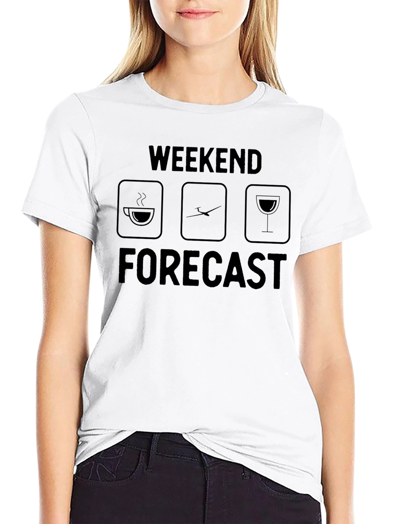 Weekend Forecast T-Shirt: Coffee Golf Wine