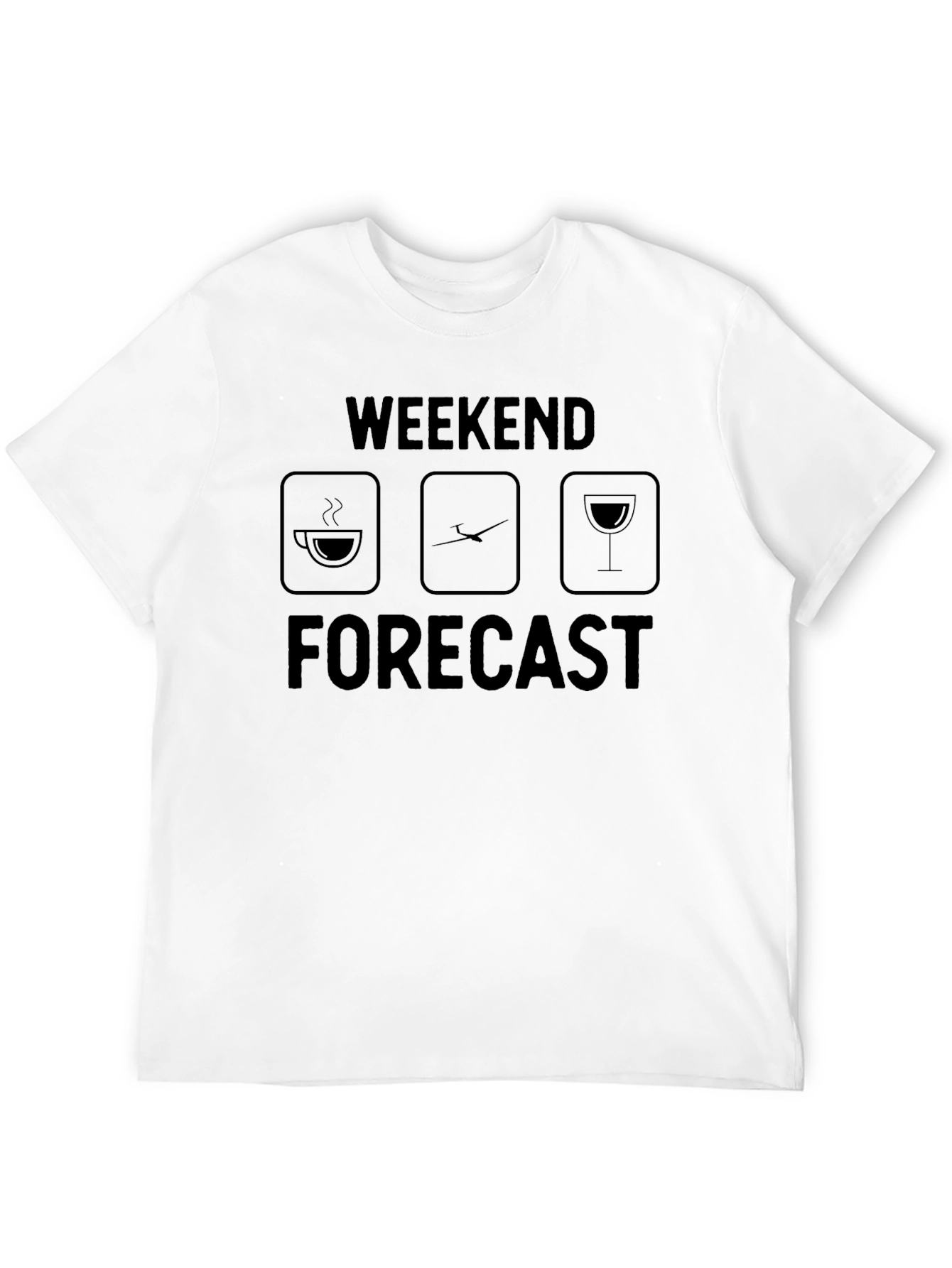 Weekend Forecast T-Shirt: Coffee Golf Wine