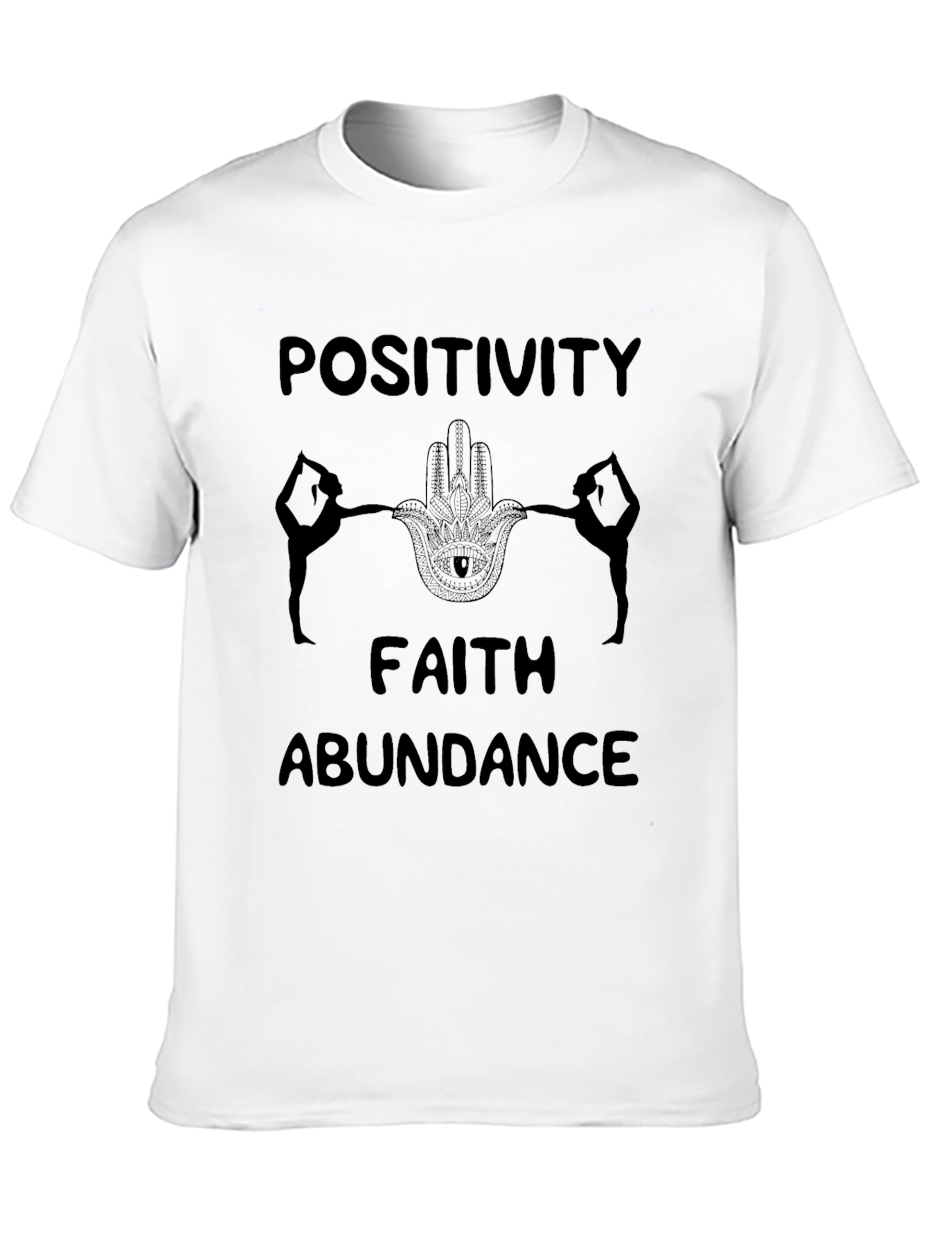 Positivity Faith Abundance Black Graphic Tee