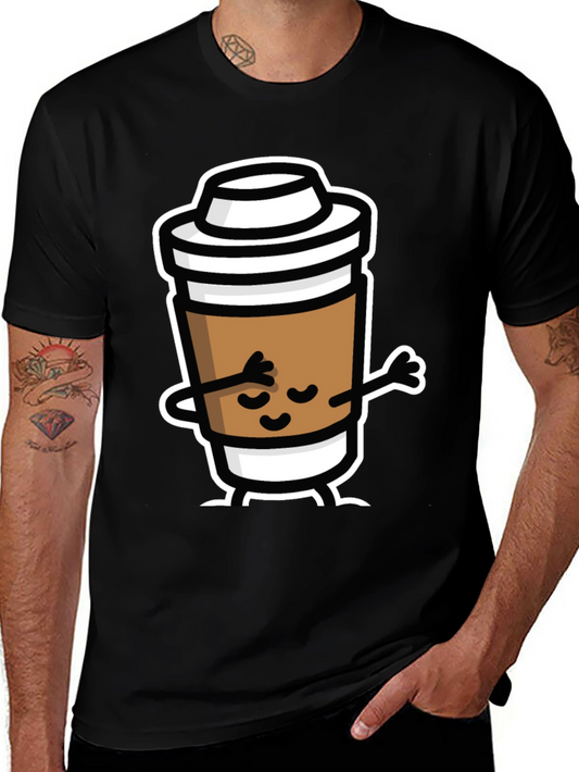 Dabbing Coffee Cup Black T-Shirt