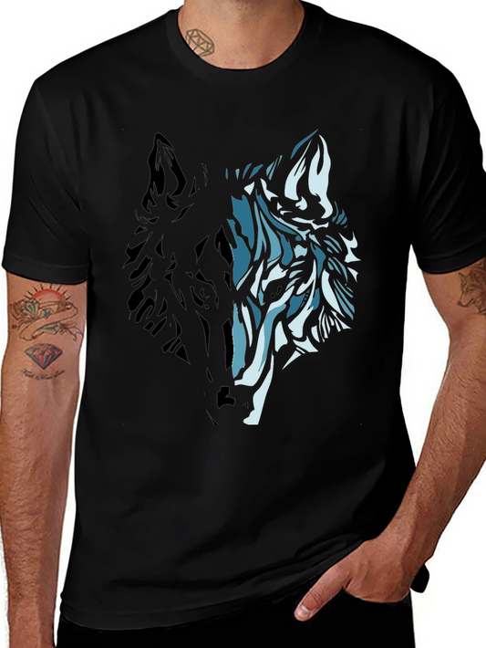 Wolf Graphic Print Black T-Shirt