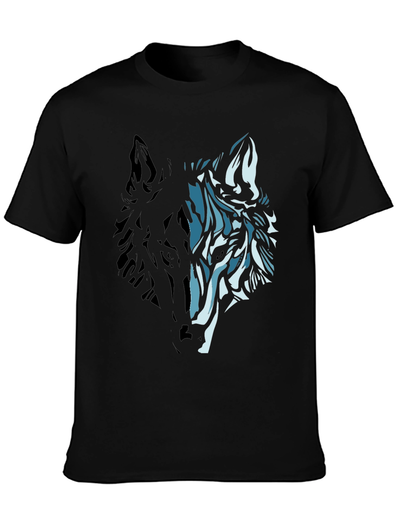 Wolf Graphic Print Black T-Shirt