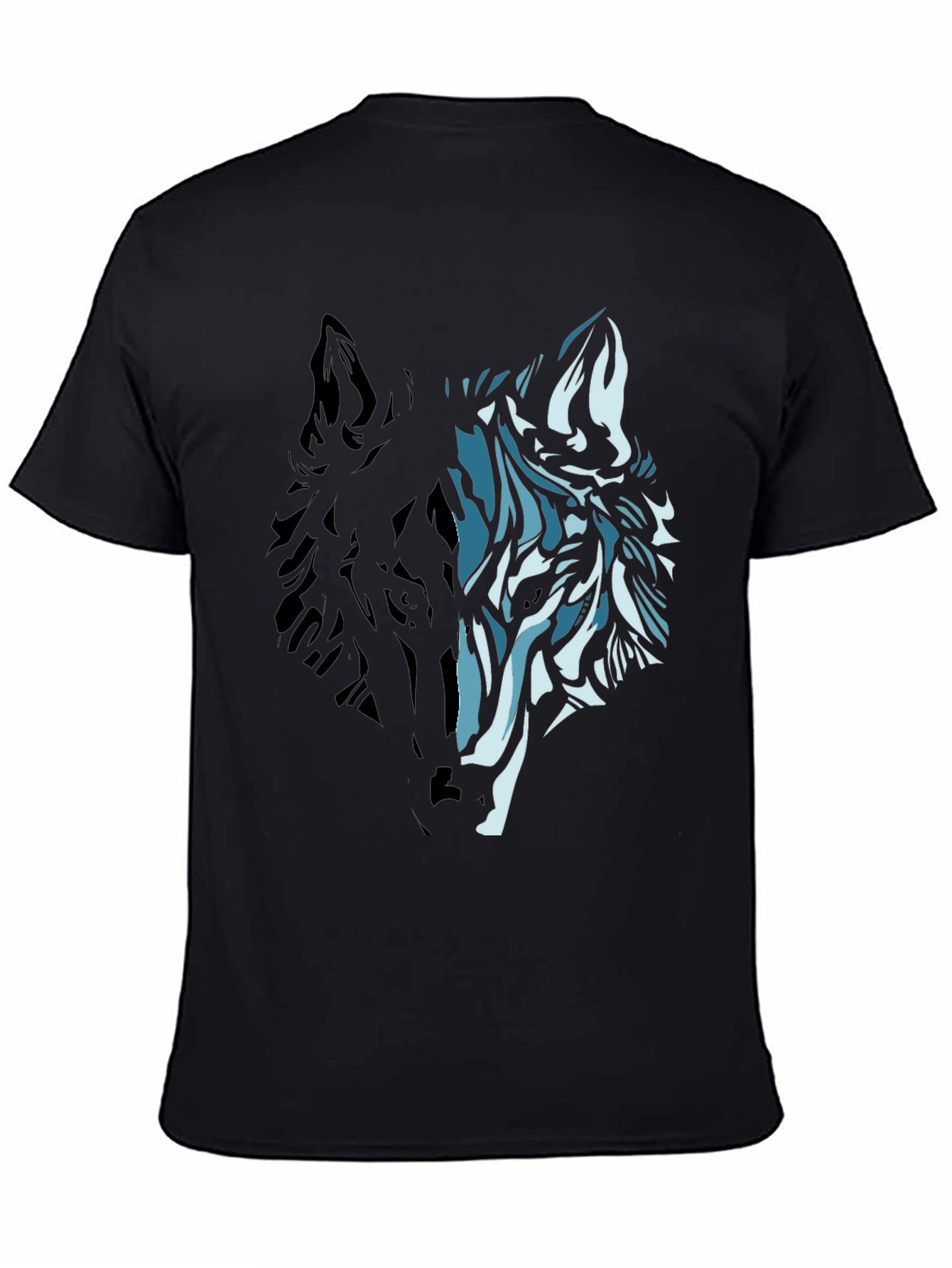 Wolf Graphic Print Black T-Shirt