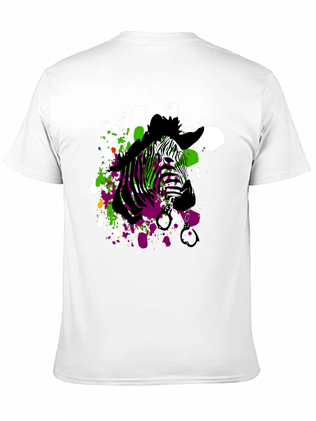 Zebra Art Mens Black T-Shirt