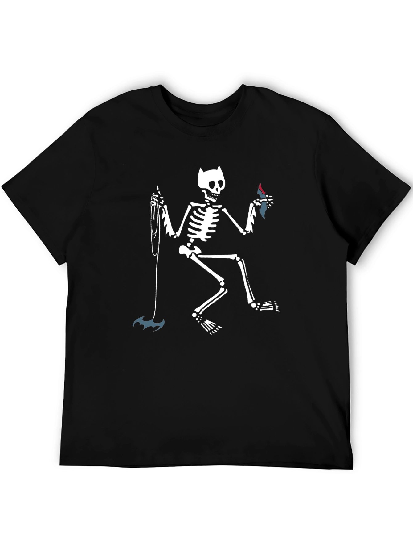 Skeleton Batman Graphic Tee - Mens Black T-Shirt