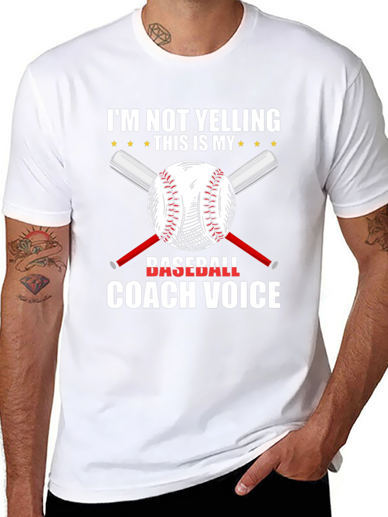 Baseball Coach T-Shirt - Im Not Yelling Funny Tee