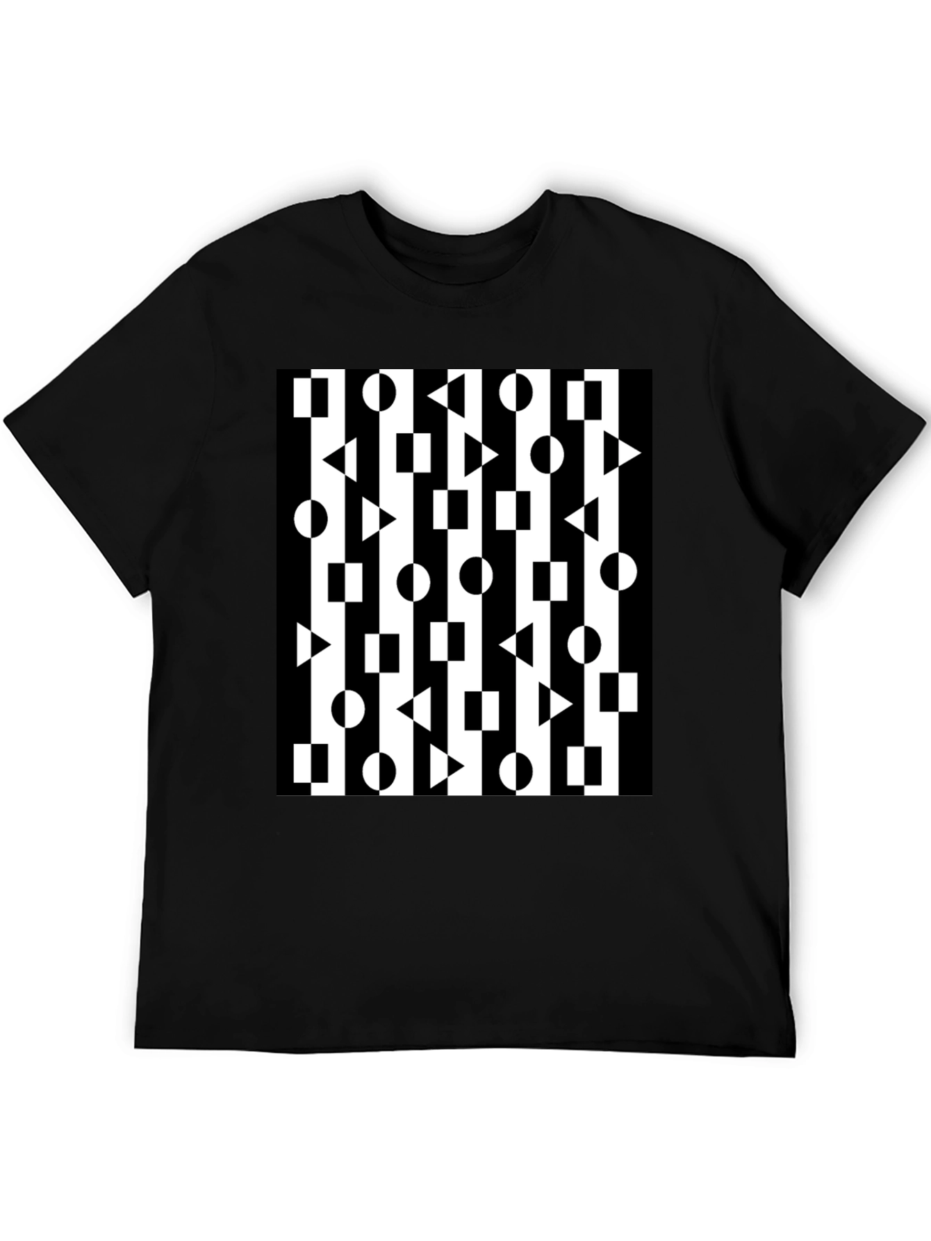 Geometric Pattern Black T-Shirt