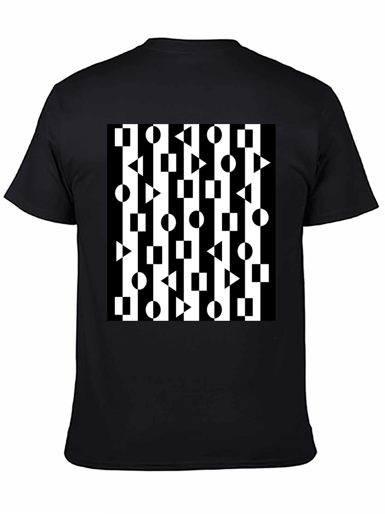 Geometric Pattern Black T-Shirt