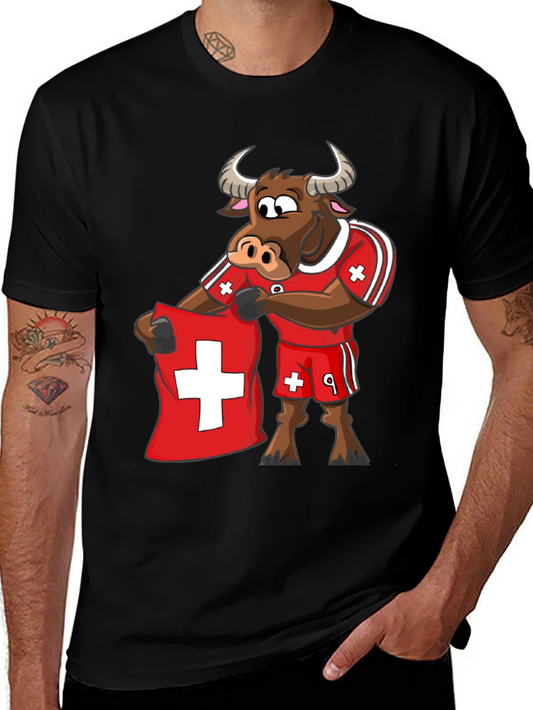 Swiss Bull T-Shirt - Soccer Fan Tee