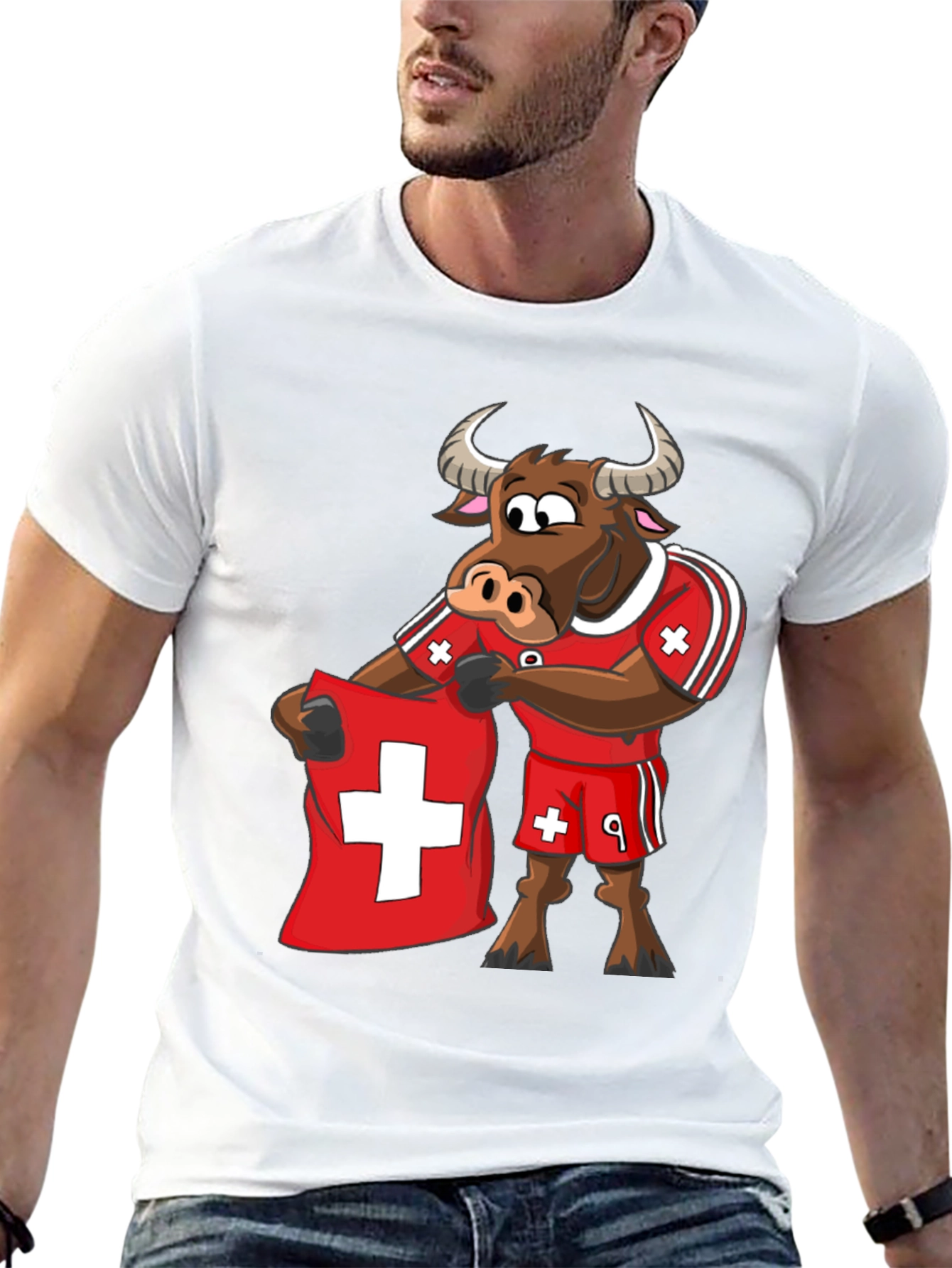 Swiss Bull T-Shirt - Soccer Fan Tee