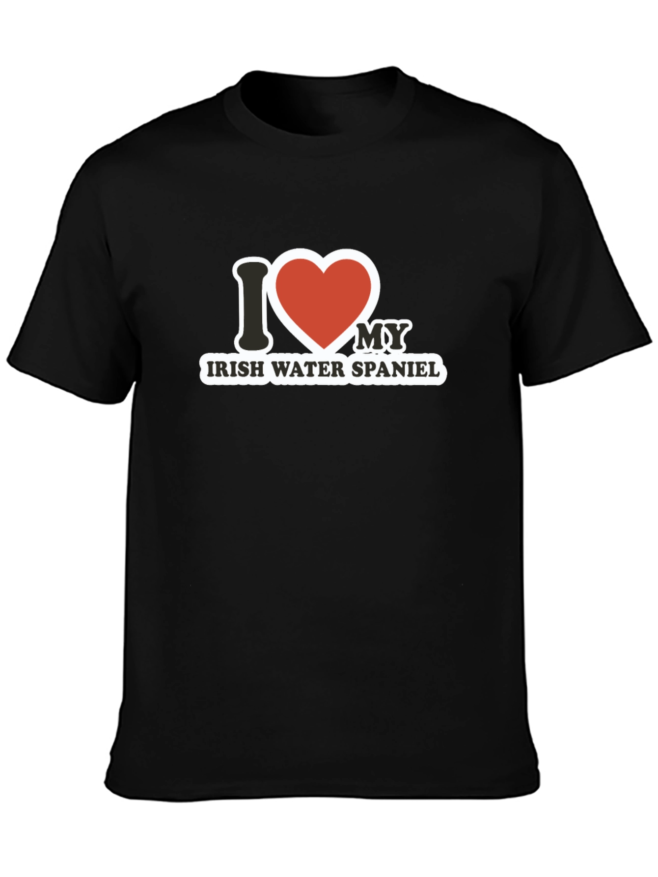 I Love My Irish Water Spaniel Black T-Shirt