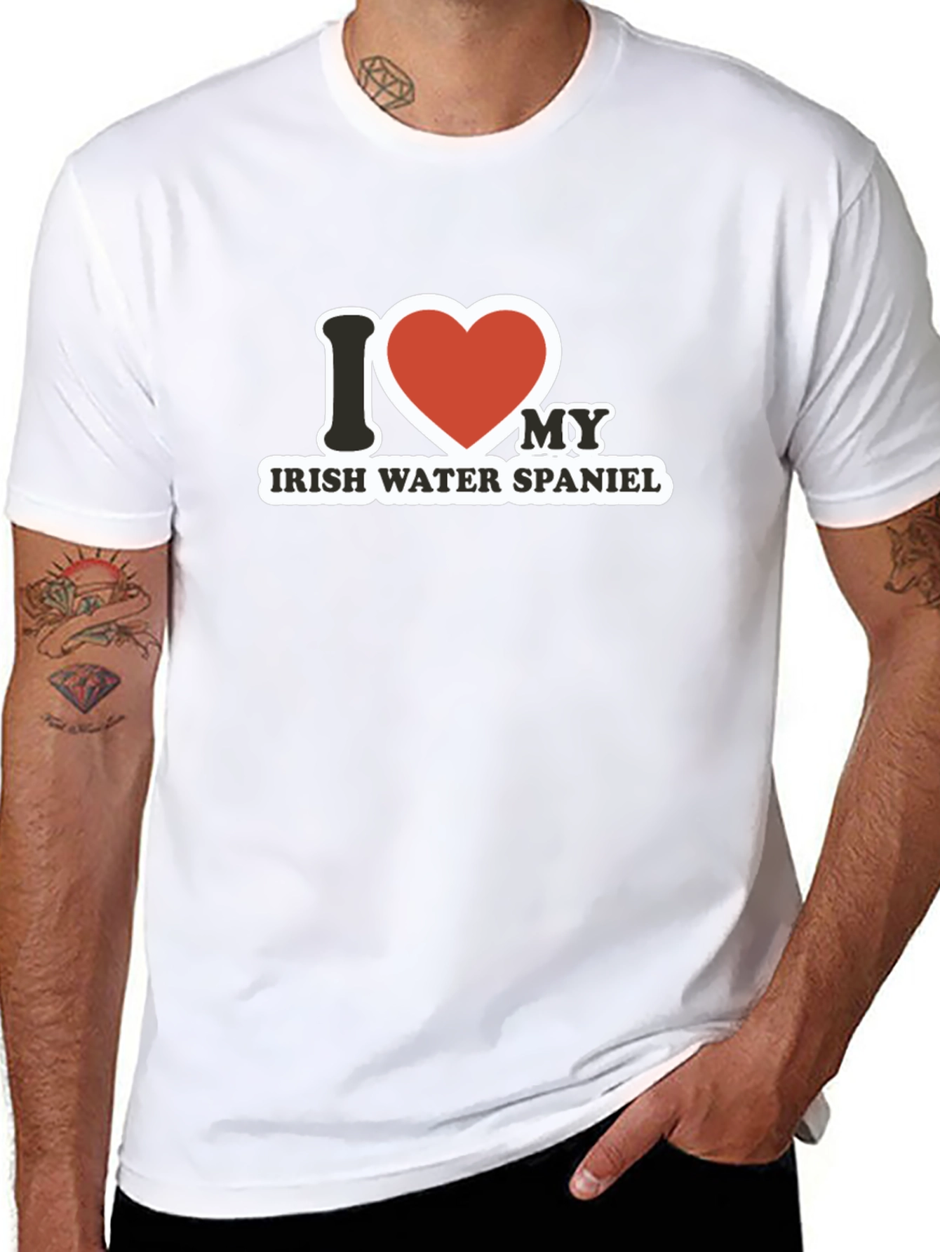 I Love My Irish Water Spaniel Black T-Shirt