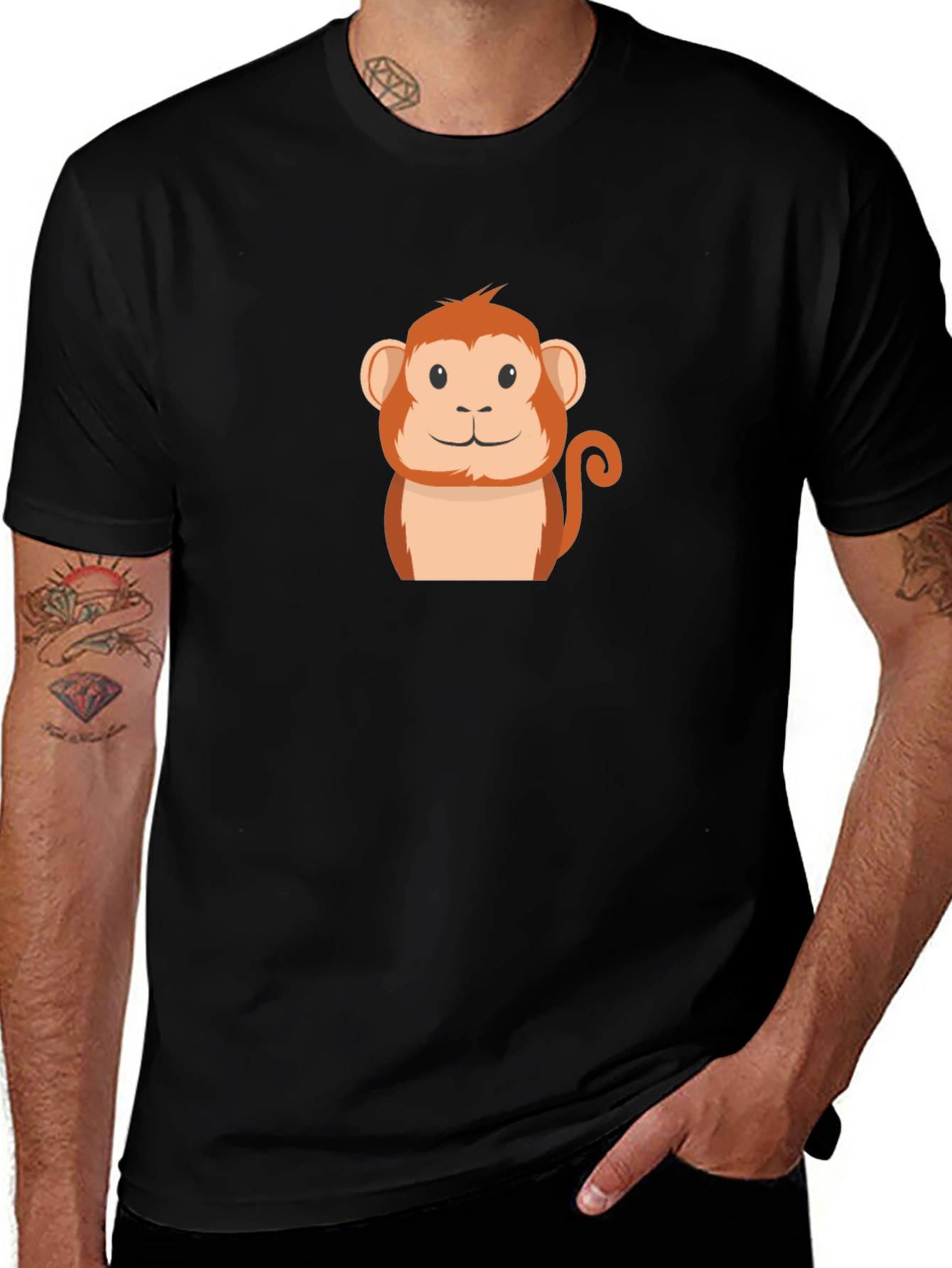 Monkey Graphic Black T-Shirt - Fun & Casual Tee